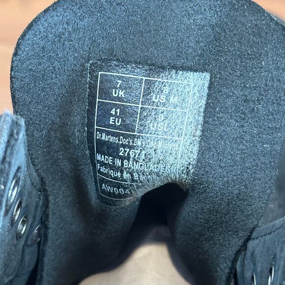 Dr. Martens Unisex 1460 Milled Nubuck WP Black Boots Size M8 W9 - Picture 10 of 13